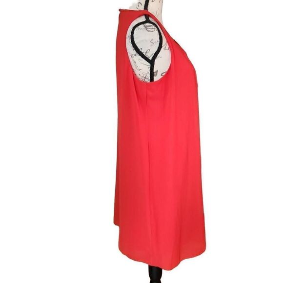 BCX Ladies Red Dress with Gold Bar Keyhole - Size Large - Picture 2 of 8